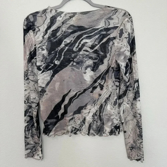 Open Edit Long Sleeve Top Gray Size Medium - Picture 3 of 5